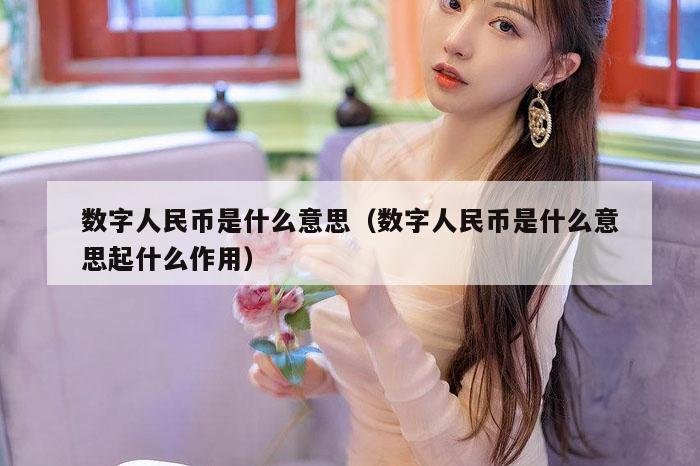 数字人民币是什么意思（数字人民币是什么意思起什么作用）